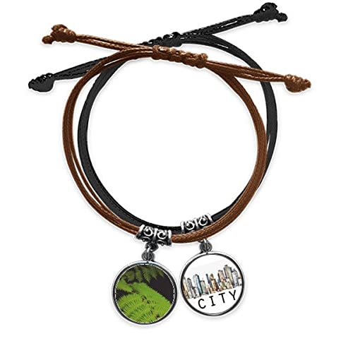 Plant photo green leavest bracelet ajustable en cuir contre l'inconfort