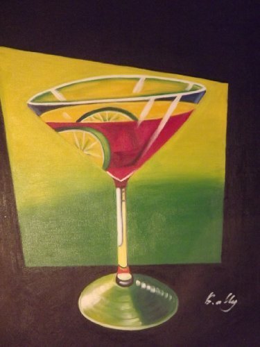 Toile cocktail peinture à l'huile originale cadeau crémaillère