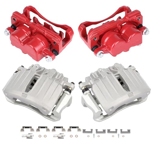 Image of SCITOO Front Rear(Left+Right) Brake Calipers With Bracket 18-B4728 18-B4729 18-B4764 18-B4765 Red Compatible For Cadillac 02-06 For Chevrolet 00-07 For GMC 00-07
