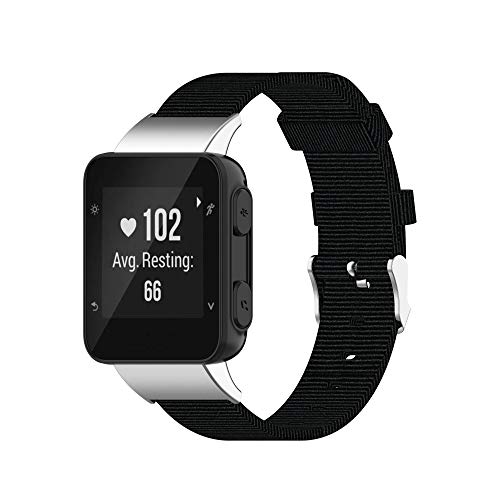 FitTurn Correa de nailon tejida compatible con Garmin Forerunner 35/Forerunner 30, correa de repuesto con correa ajustable para reloj, correa de fitness, pulsera para reloj Forerunner 35/30