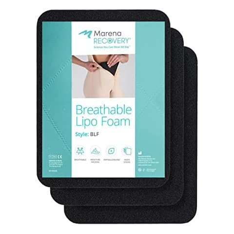MARENA BLF Breathable Lipo Foam, 3 Pack – Post Surgery Liposuction Foam Pad for Compression Garments Cover