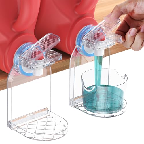 KERZEAT Clear Laundry Detergent Dispenser Cup Holder & Nozzle Force-Saving Switch, Drip Catcher,...