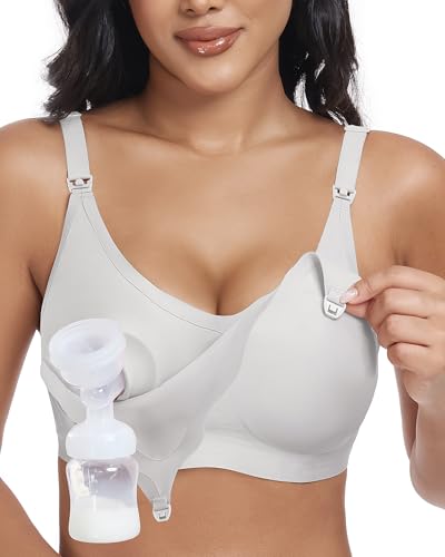 Image of As Fairy Wireless Seamless Pumping Bra Hands Free Nursing Bra Wirefree Comfort Wearable Breast Pump Brass