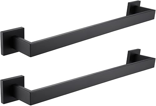 Miniatura 1 de LANC - 2 barras de toallas de baño, color negro mate de 18 pulgadas, toalleros dobles de baño, toalleros de mano de cocina, soportes para toallas de