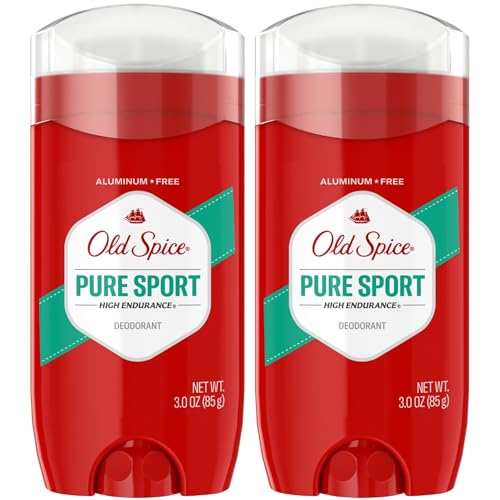Old Spice Aluminum Free Deodorant for Men, High Endurance, 24/7 Lasting Freshness & Long Lasting Scent, 24/7 Advanced Sweat & Odor Protection, Pure Sport Scent, 3.0 oz (Pack of 2)