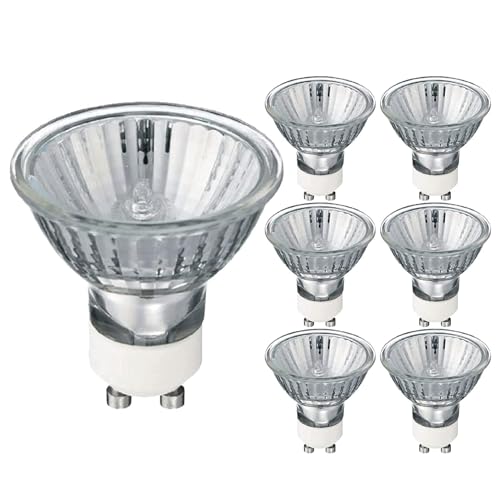 GU10 Halogen Spotlight Bulbs 50W 230V 2700K Warm White Dimmable 6 Pack