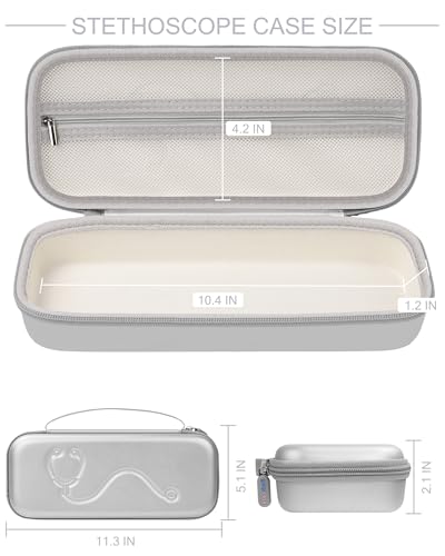 Image of Stethoscope Case for 3M Littmann Classic III & Lightweight II S.E, Silver