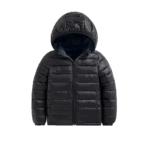 Generisch Adolescente niño para niñas y niños con antimanchas, resistente al viento, cálido, para niñas, chaleco para hombre, talla S, Negro , 8-9 años