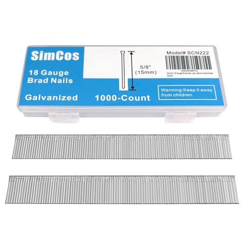 SimCos 18 Gauge Brad Nails 5/8 Inch,1000-Pack