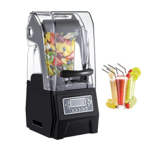 DSDD Batidora de Batidos Profesional de 1500 W/trituradora de Hielo con recinto de Sonido silencioso para batido de Frutas y Jugo de Verduras