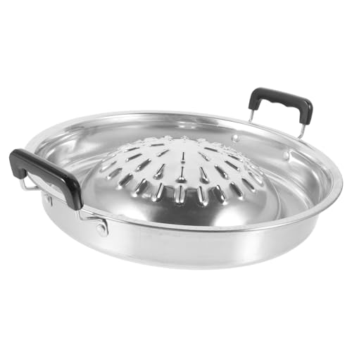 ABOOFAN Korean Bbq Grill Pan with Handle Professional Grilling Tray for Indoor Outdoor Use for Meat Dishes for Gatherings and Buffets