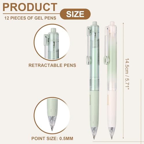 PATIKIL 12 bolígrafos retráctiles de gel 0.5 mm negro miniatura 2