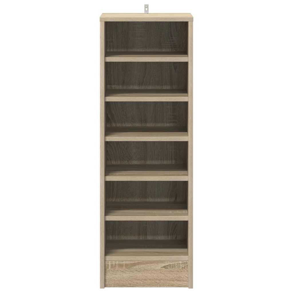 Schuhschrank Sonoma-Eiche Holzwerkstoff 31,5x35x90 cm mit 6 Fächern schuhregal schuhablage schuhkipper schuhständer schuhkommode schuhaufbewahrung platzsparend für Flur Diele Eingang