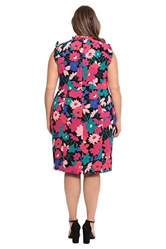 Image of Maggy London Womens Ruffle Neck and Armhole Sheath Dress