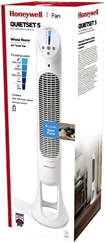 Honeywell HYF260WC QuietSet® Whole Room 40” Tall Tower Fan Home, Bedroom, Office, 75° Oscillation, Remote Control, 5 speeds, Slim Profile, Auto Shut-Off, Portable, Easy-to Use Controls, White — view 10