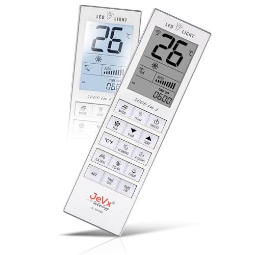 JEVX Mando Universal para Aire Acondicionado 5000 en 1, Control Remoto Universal para Mitsubishi, Jujitsu, LG, Carrier, Daewoo, Panasonic, Samsung, Toshiba, Haier, acondicionadores de Aire