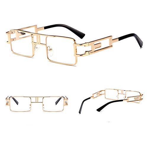 Image of mincl /Hip-Hop Square Metal Small Frame Clear Color Lens Sunglasses