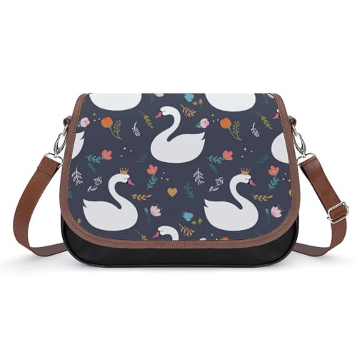 Sac à bandoulière motif cygne résistant à l'eau : le cuir chic anti-pluie