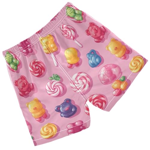Pigsaly Boys' Swim Board Shorts Funny Colorful Lollipops Jelly Candy Bears Boy's Swim Trunks Kids Swimwear 5T2