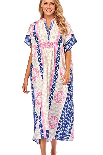 Robe caftan longue d'été pour femme taille unique ajustement fluide et léger