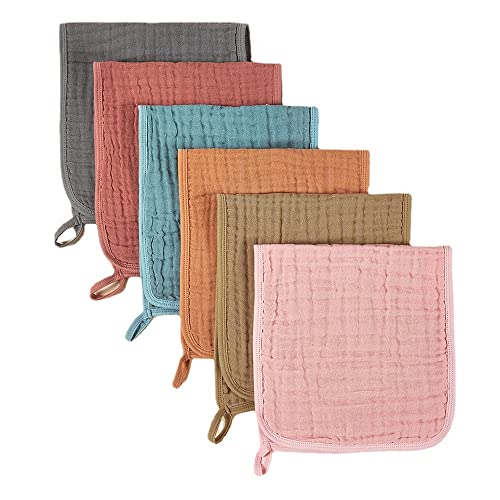 Peepeemax Baby Mulltücher 6er Pack, Musselin Mulltücher-Set für Neugeborene & Kleinkinder, Baumwoll Baby Spucktücher Lätzchen für Junge und Mädchen Cover