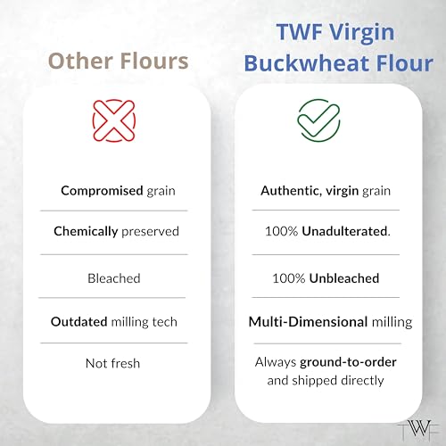 Image of TWF Buckwheat Flour 1Kg | Kuttu Giri ka Atta from Hulled Buckwheat Millet | Stone Ground & Gluten-Free | Ideal for Fasting (Upwaas), Baking & Weight Management | Fresh & Natural | Fasting Flour