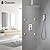 Brushed Nickel Shower System with 4 PCS Shower Body Spray Jets & 12’’ Ceiling Shower Head & Handheld Spray, DASAN Full Body Shower Faucet System with Jets Rainfall Shower Combo Set, SA-SS03BBN-S12C