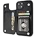 Onetop Compatible with iPhone 14 Plus Wallet Case with Card Holder, PU Leather Kickstand Card Slots Case, Double Magnetic Clasp and Durable Shockproof Cover 6.7 Inch (Black)