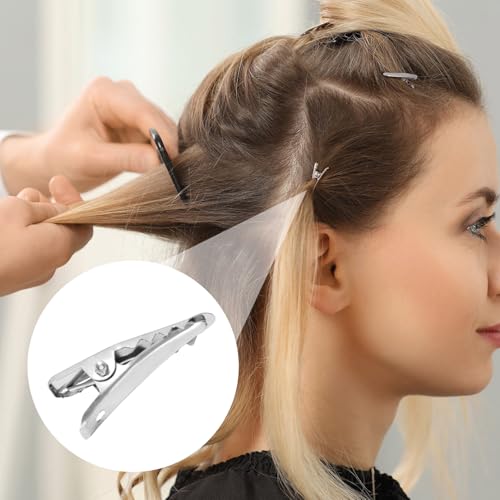 50 pinzas de metal para cabello cocodrilo pequeñas plateadas miniatura 6