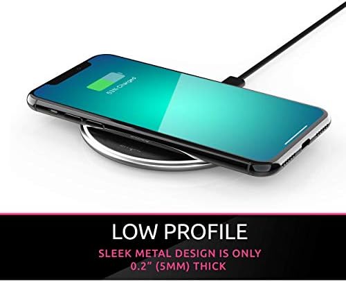 Smpl Fast Wireless Charger - 10W Wireless Charging Pad, Compatible with iPhone 12/12 Pro/11/XS Max/XR/XS/X/8/8+, Samsung Galaxy S10/S10+/S10E/S9+/S9/S8/S8+/S7 edge/S7/Note 9 Note 8