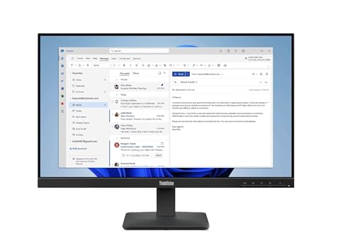 Image of Lenovo ThinkVision S24-4e 24 inch Class Full HD LED Monitor - 16:9 - Raven Black