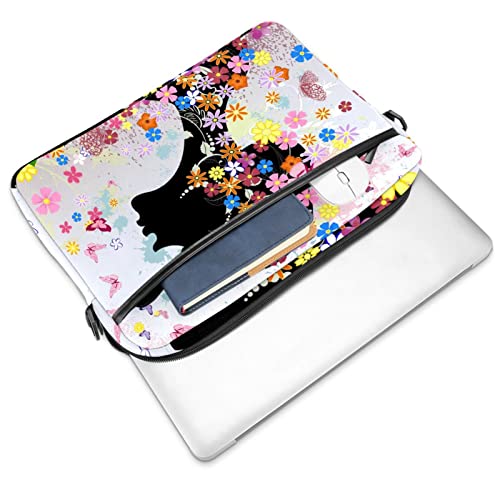 Sacoche ordinateur portable 13 pouces légère et fine à imprimé papillon