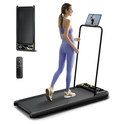 Image of NAYSAYE Walking Pad with Handle Bar, Walking Pad Treadmill with Incline, Walking Treadmills for Home with Screen, 2 in 1 Portable Under Desk Treadmill for Home, Remote Control, Smart App