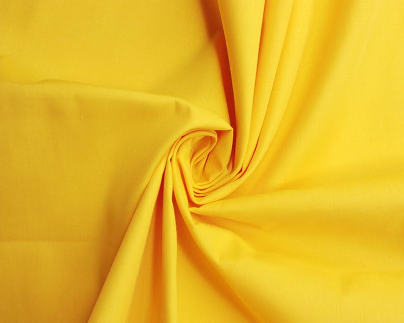 Needleberry Polycotton Fabric - Metre x 112cm - 80% Polyester 20% Cotton - Lightweight Durable Material for Sewing, Crafts & Dressmaking (Yellow, 3 Meters)