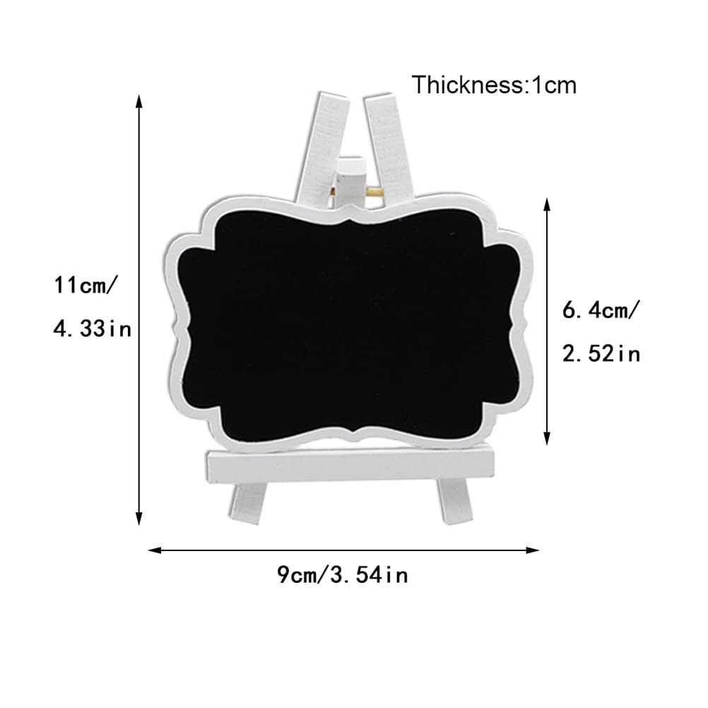 Ciieeo 30 Pcs Wooden Tabletop Chalkboard Sign Mini Blackboard Easel Little Chalkboard Signs Table Numbers Mini Blackboard s with Stand Place Poker Small White Office Bamboo - Image 3
