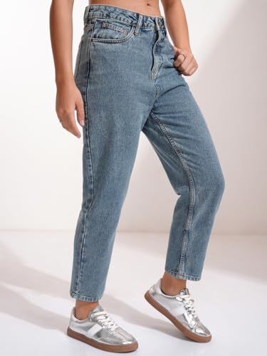 Image of Tokyo Talkies Women's Mid Rise Straight fit Wide Leg Trousers|Work Wear|Side Pockets