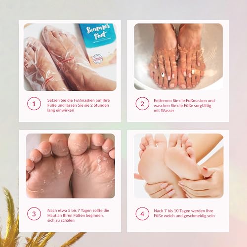Summer Foot Premium Hornhaut-Entferner - Hornhaut Fußmaske für weiche Füße - Anti Hornhaut-Socken für effektive Fußpflege - dermatologisch… – Ansicht 6