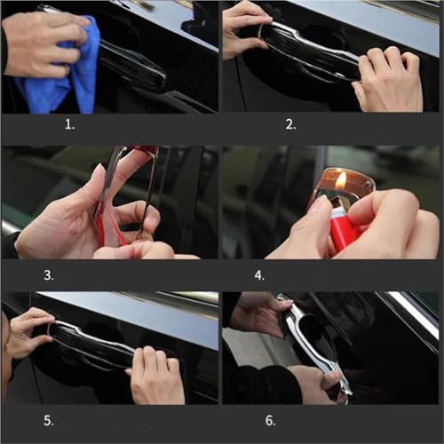 Cubiertas cromadas negras para manijas de VW Polo 2014 con acabado protector elegante Style4 4