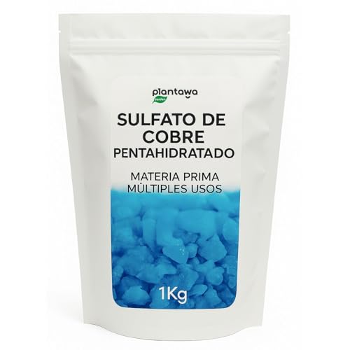 Sulfato de Cobre 1kg, Cobre para Plantas, Sulfato de Cobre Mojable, Plantas, Eliminar Verdin Piscinas, Cobre para Olivos, Piscinas,Sulfato de Cobre Piedra