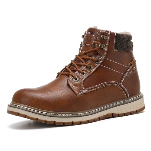 ANALEAF Herren Winterschuhe Warm Winterstiefel Draussen Schneestiefel Rutschfest Wanderstiefel