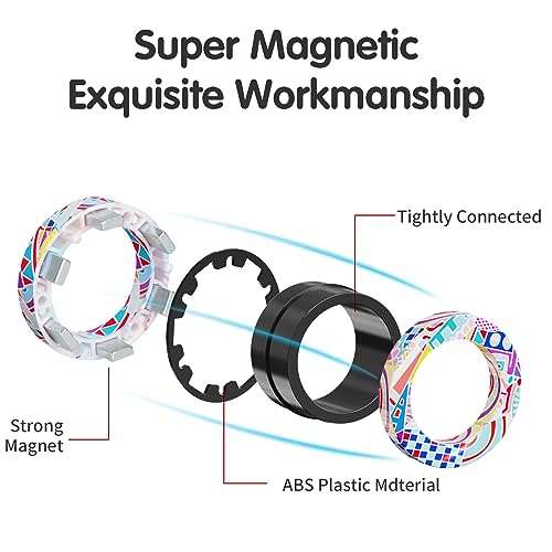 Image of 9Pcs Magnetic Rings Fidget Toys Adult Set, Idea ADHD Fidget Stress Toy Pack,Fidget Spinner Rings for Anxiety Relief Therapy Toys for Boy and Girl Ages 8-13,Teens Gift Easter Basket Stuffers