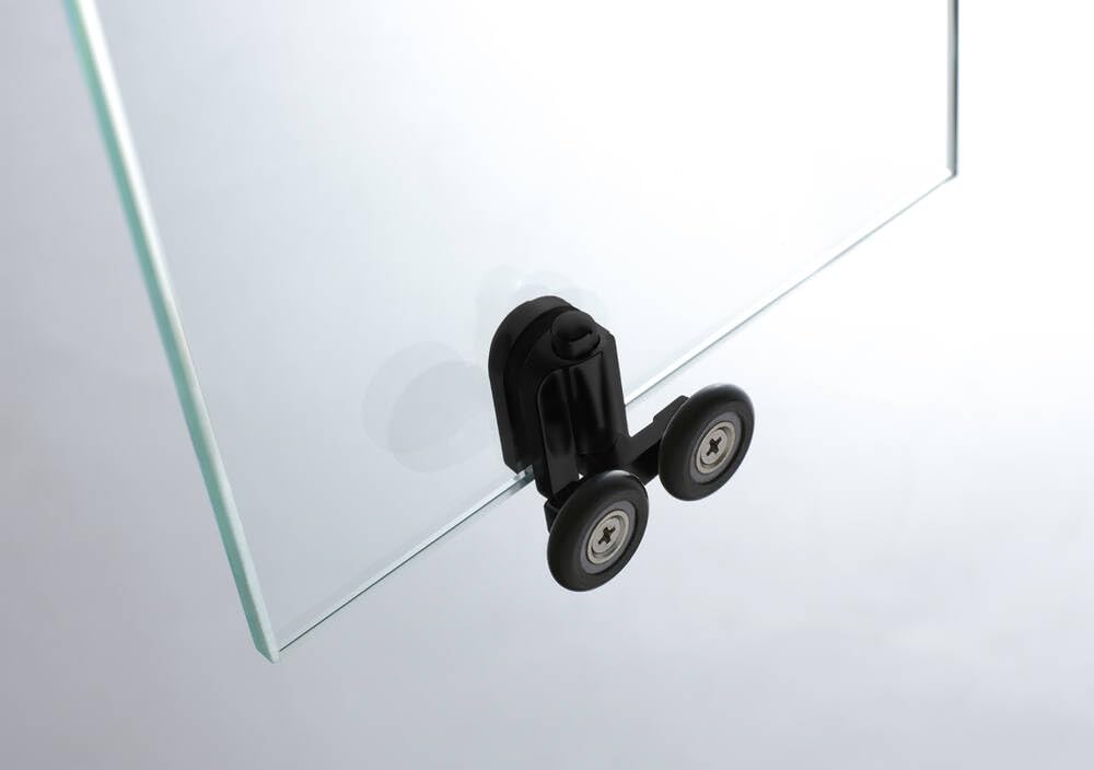 GME - Mampara Semicircular Ducha 90x90cm Negra | Mampara con Perfilería de Aluminio y 195cm de Altura | Cristal Templado 6mm Antical y Cierre Magnético