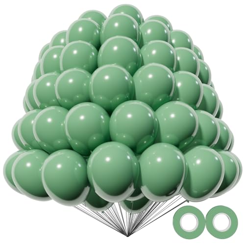 Image of 200pcs Sage Green Balloons 5 Inch, Small Mini Latex Balloons for Party Birthday Baby Shower Anniversary Festival Arch Garland Decoration