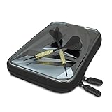 DART Case ARROW-ONE TITANIUM für 2 Spieler | für 6 Darts, Ersatzteile (Flights, Barrels, Tips, Collars) | elegantes Design für Weltmeister | Exklusiv von RADOLEO® …