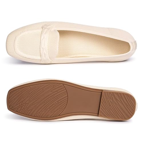Image of Frank Mully Women's Loafer Flats Square Toe Comfortable Office Work Shoes, Cute Penny Loafer Slip On Walking Driving Shoes