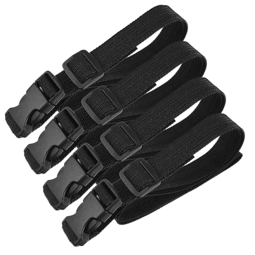 4 Pcs Black Nylon Strap Utility Straps with Quick Release Buckles, Backpack Accessory Adjustable Fixed Belt for Hiking Traveling Camping Outdoor Sports (Black, 0.78