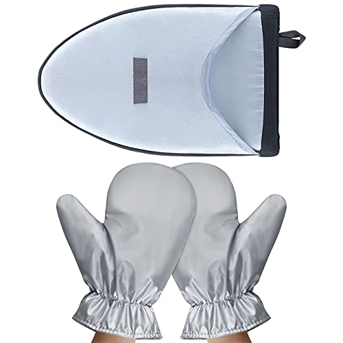 Honeydak 3 Pieces Heat Resistant Steamer Ironing Gloves Mitt Waterproof Cloth Gloves Complete Care Anti Steam Gloves Garment Protective Gloves for Steam Irons Clothes Garment Steamers (Pointy)