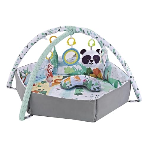 110×110×43cm Alfombra De Juegos Interactivo Para Bebe - Gimnasio Actividades Para Bebe Con Bolas Y Juguetes Desmontables, Alfombrilla Gimnasia Para Bebé Colchonetas Actividades Para Bebés 0 A 12 Meses