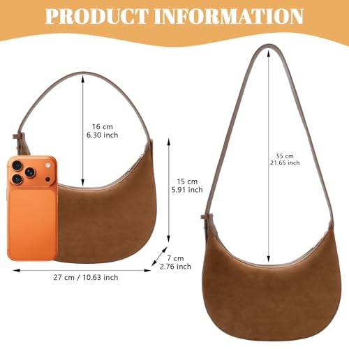 Bolso cruzado de gamuza para mujer color marrón miniatura 4