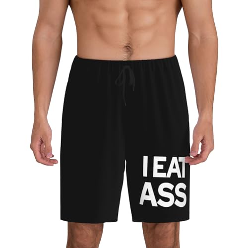 I Eat Ass Pajama Shorts for Men, Men's Pajama Bottoms, Sleepwear for Summer